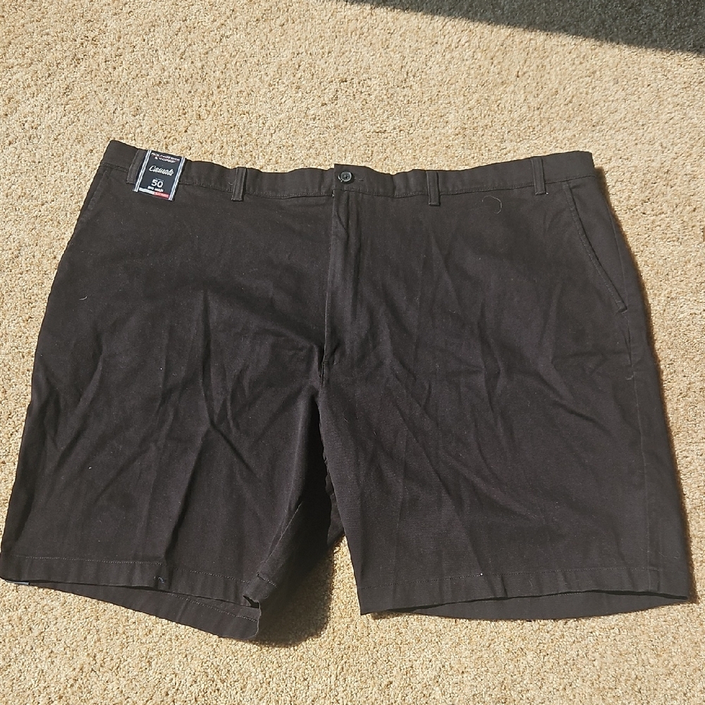 Roundtree & Yorke Black Casual Cotton Shorts